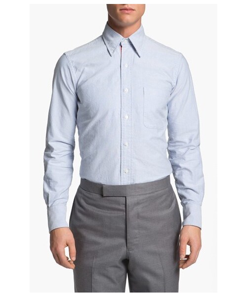 THOM BROWNE（トムブラウン）の「Thom Browne Oxford Shirt with Signature Placket（シャツ/ブラウス・メンズ・Blue Oxford/White・Regular 5）」の4枚目の写真