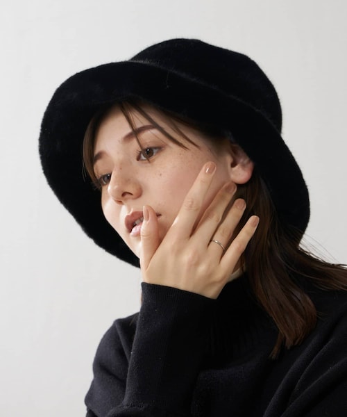 Lui's（ルイス）の「フェイクミンクバケットハット（ハット・レディース・グレー/ブラック・F）」の2枚目の写真
