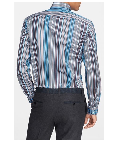 ETRO（エトロ）の「Etro Multi Stripe Trim Fit Shirt（シャツ/ブラウス・メンズ・Blue/ Orange Multi・Regular 41 EU/Regular 39 EU/Regular 44 EU/Regular 43 EU/Regular 42 EU/Regular 45 EU）」の4枚目の写真