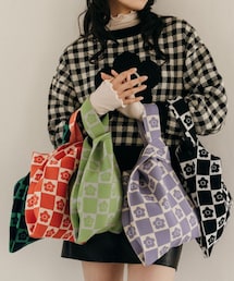 FREAK'S STORE | 【送料無料】デイジー柄チェッカーニットバッグ【WEB限定】【予約商品】(バッグ)