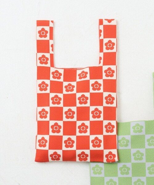 FREAK'S STORE（フリークスストア）の「【送料無料】デイジー柄チェッカーニットバッグ【WEB限定】【予約商品】（バッグ・ブラック/オレンジ/グリーン/ブルー/ラベンダー・ONE SIZE）」の8枚目の写真