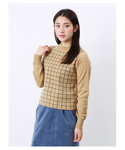 earth music&ecology（アースミュージックアンドエコロジー）の「・ウインドペンミニハイネックニットプルオーバー（ニット・セーター・レディース・アイボリー/ブラック/キャメル/グリーン・S/M）」の9枚目の写真