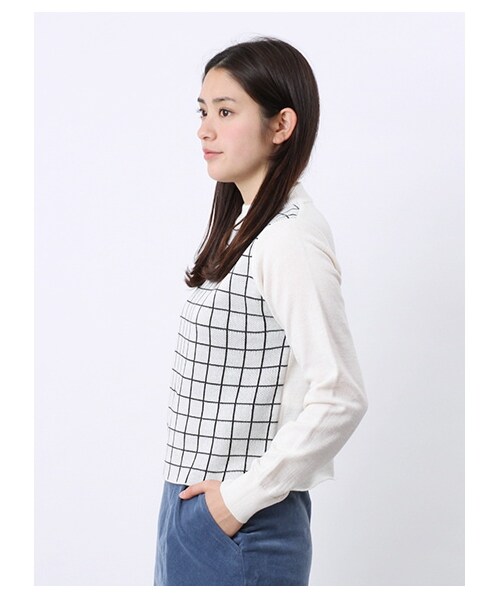 earth music&ecology（アースミュージックアンドエコロジー）の「・ウインドペンミニハイネックニットプルオーバー（ニット・セーター・レディース・アイボリー/ブラック/キャメル/グリーン・S/M）」の2枚目の写真