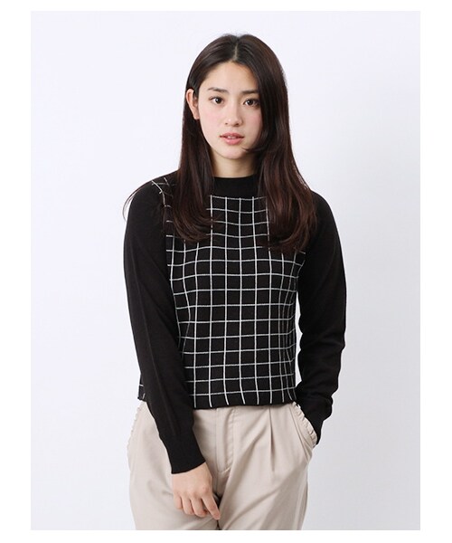 earth music&ecology（アースミュージックアンドエコロジー）の「・ウインドペンミニハイネックニットプルオーバー（ニット・セーター・レディース・アイボリー/ブラック/キャメル/グリーン・S/M）」の8枚目の写真