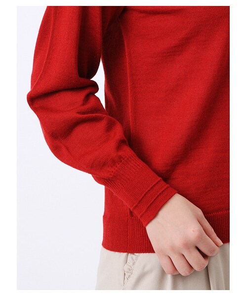 earth music&ecology（アースミュージックアンドエコロジー）の「・ウォッシャブルニットプルオーバー（ニット・セーター・レディース・アイボリー/杢グレー/ブラック/レッド/キャメル/グリーン/ブルー/ネイビー・S/M）」の5枚目の写真