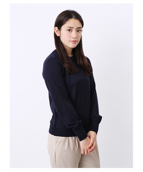 earth music&ecology（アースミュージックアンドエコロジー）の「・ウォッシャブルニットプルオーバー（ニット・セーター・レディース・アイボリー/杢グレー/ブラック/レッド/キャメル/グリーン/ブルー/ネイビー・S/M）」の13枚目の写真