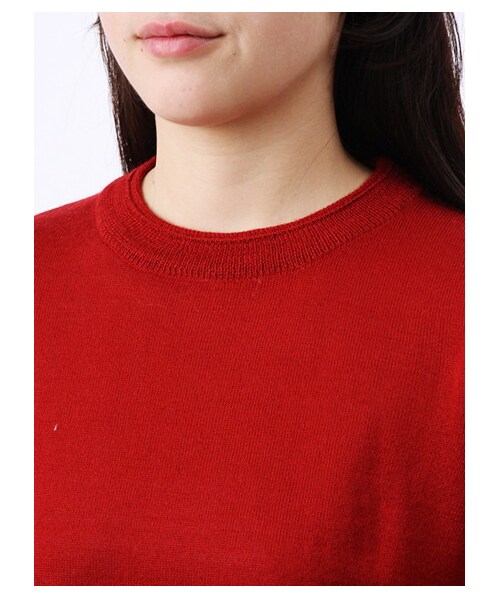 earth music&ecology（アースミュージックアンドエコロジー）の「・ウォッシャブルニットプルオーバー（ニット・セーター・レディース・アイボリー/杢グレー/ブラック/レッド/キャメル/グリーン/ブルー/ネイビー・S/M）」の4枚目の写真