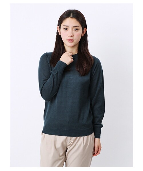 earth music&ecology（アースミュージックアンドエコロジー）の「・ウォッシャブルニットプルオーバー（ニット・セーター・レディース・アイボリー/杢グレー/ブラック/レッド/キャメル/グリーン/ブルー/ネイビー・S/M）」の11枚目の写真