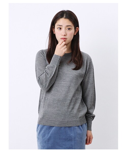 earth music&ecology（アースミュージックアンドエコロジー）の「・ウォッシャブルニットプルオーバー（ニット・セーター・レディース・アイボリー/杢グレー/ブラック/レッド/キャメル/グリーン/ブルー/ネイビー・S/M）」の7枚目の写真