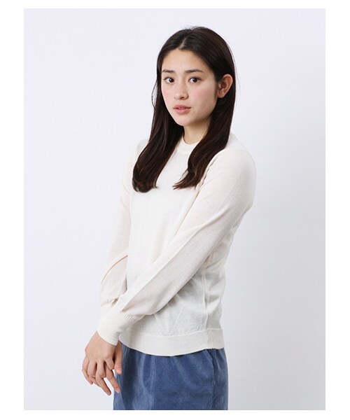 earth music&ecology（アースミュージックアンドエコロジー）の「・ウォッシャブルニットプルオーバー（ニット・セーター・レディース・アイボリー/杢グレー/ブラック/レッド/キャメル/グリーン/ブルー/ネイビー・S/M）」の6枚目の写真