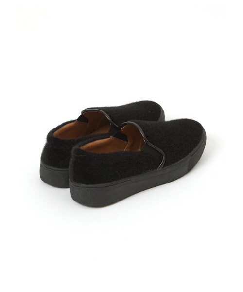 E hyphen world gallery（イーハイフンワールドギャラリー）の「・イミテーションハラコスリッポン（スニーカー・レディース・アイボリー/グレー/ブラック/レオパード・S/M/L）」の6枚目の写真