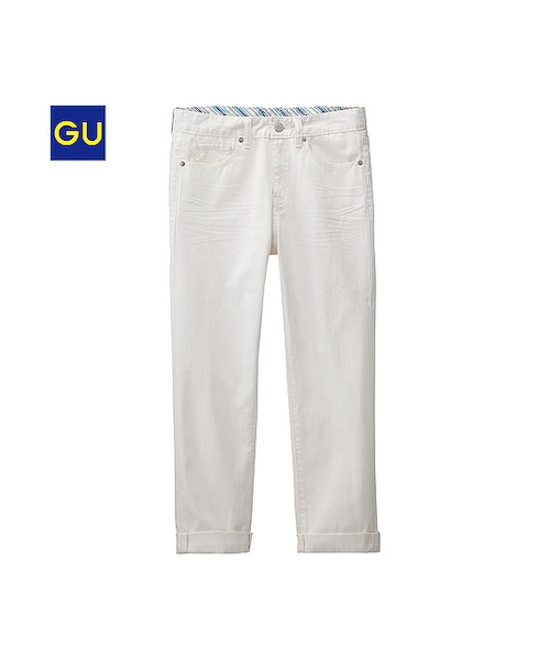 GU(ジーユー)の「(GU)ボーイフレンドアンクルジーンズA(WOMEN ⁄ ジーンズ・レディース・OFF WHITE・M/S/XL/L)」の1枚目の写真