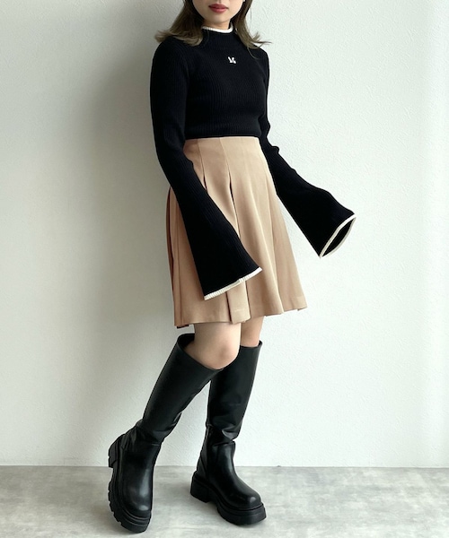 w closet(ダブルクローゼット)の「★先行予約★【セットアップ対応】プリーツミニスカート【9月上旬入荷】(スカート・レディース・ベージュ/ブラック/グレンブラウン・FREE)」の13枚目の写真