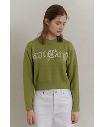 AMONG（アマング）の「[22FW] A FLOWER SEED LOGO JACQUARD KNIT_GREEN（その他）」