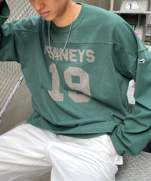 CIAOPANIC(チャオパニック)の「【PENNEYS/ぺニーズ】別注 the FOX フットボールT ユニセックス(Tシャツ/カットソー・レディース・オフホワイト/グリーン/ネイビー・L/S/M)」の3枚目の写真