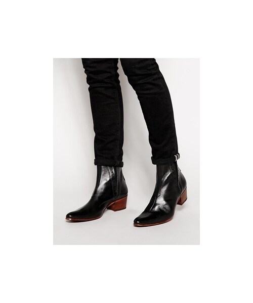 Jeffery West ジェフリー ウエスト の Jeffery West Leather Heel Chelsea Boots Black ブーツ Wear