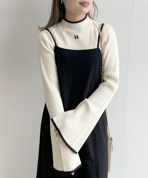 w closet（ダブルクローゼット）の「★先行予約★リブフレアスリーブハイネックプルオーバー【9月下旬入荷】（トップス・レディース・オフホワイト/サックス/ブラック/オフ/クロ・FREE）」の13枚目の写真