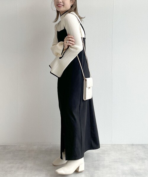 w closet（ダブルクローゼット）の「★先行予約★リブフレアスリーブハイネックプルオーバー【9月下旬入荷】（トップス・レディース・オフホワイト/サックス/ブラック/オフ/クロ・FREE）」の12枚目の写真