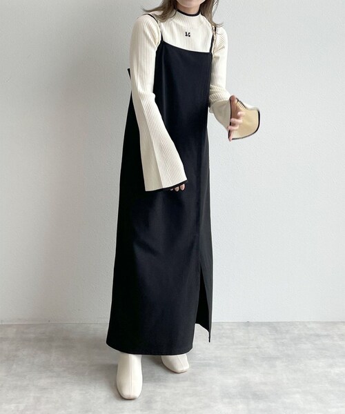 w closet（ダブルクローゼット）の「★先行予約★リブフレアスリーブハイネックプルオーバー【9月下旬入荷】（トップス・レディース・オフホワイト/サックス/ブラック/オフ/クロ・FREE）」の14枚目の写真