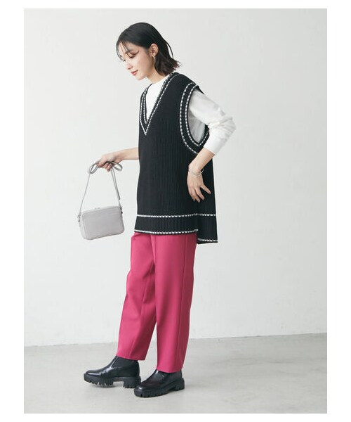 Green　Parks（グリーンパークス）の「きれいシルエットパンツ（パンツ・ブラック/ピンク/ベージュ/グリーン/ブルー・S/M/L）」の21枚目の写真