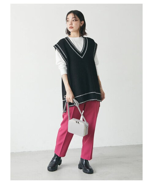 Green　Parks（グリーンパークス）の「きれいシルエットパンツ（パンツ・ブラック/ピンク/ベージュ/グリーン/ブルー・S/M/L）」の20枚目の写真