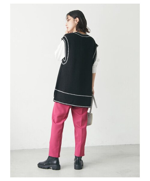 Green　Parks（グリーンパークス）の「きれいシルエットパンツ（パンツ・ブラック/ピンク/ベージュ/グリーン/ブルー・S/M/L）」の22枚目の写真