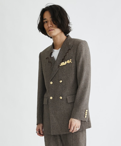 ジャケット・アウター MASU NIBBLED BLAZER(MOCHA) 2022AW】 MASU (マス/エムエーエスユー) 