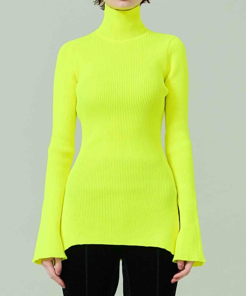 mame(マメ)の「Ribbed Knitted Top(ニット/セーター・レディース・ORG/YLW・2)」の1枚目の写真