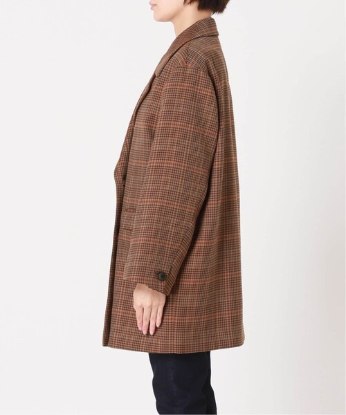 スローブイエナ　チェック　ブラウン　コート SLOBE IENA（スローブイエナ）の「《予約》チェックミドルコート