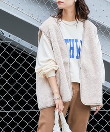 CIAOPANIC TYPY ボアベスト×クロップドスウェット⭐️ CIAOPANIC TYPY】ボアベスト×クロップドプリントスウェット | OUTLET