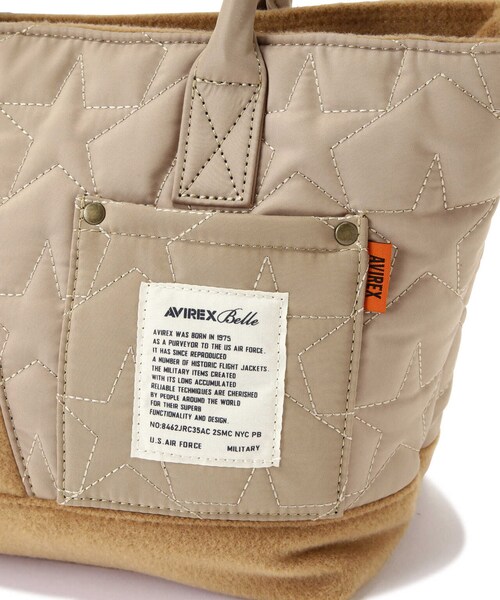 AVIREX（アヴィレックス）の「≪直営店限定≫QUILTING WOOL MINI TOTE BAG/ キルティングウールミニトートバッグ（バッグ・ブラック/ベージュ/レンガ・F）」の9枚目の写真