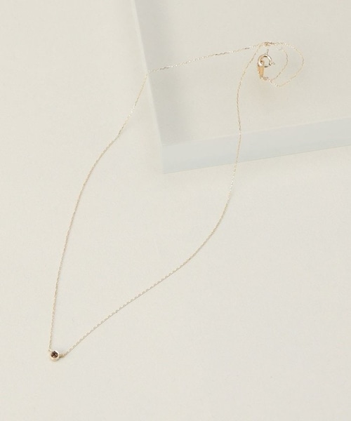 【送料無料】1ストーンネックレススモーキークォーツ【予約商品】