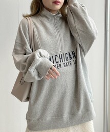 w closet（ダブルクローゼット）の「★先行予約★ハーフZIP刺繍スウェット【9月中旬入荷】（その他・レディース）」