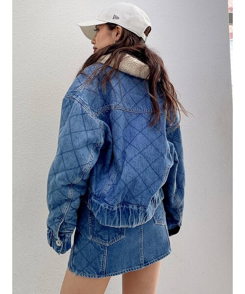 GYDA（ジェイダ）の「【セットアップ着用可】ボアCOLLAR QUILTINGショートGジャン（ブルゾン・アイスブルー/インディゴ・F）」の10枚目の写真