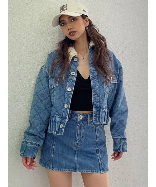 GYDA（ジェイダ）の「【セットアップ着用可】ボアCOLLAR QUILTINGショートGジャン（ブルゾン・アイスブルー/インディゴ・F）」の8枚目の写真