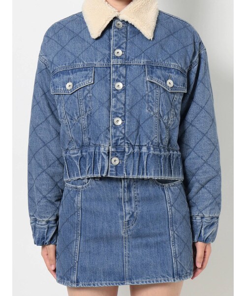 GYDA（ジェイダ）の「【セットアップ着用可】ボアCOLLAR QUILTINGショートGジャン（ブルゾン・アイスブルー/インディゴ・F）」の15枚目の写真