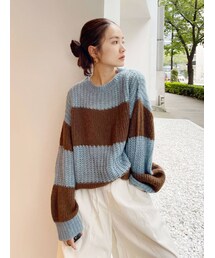 Ungrid | ワイドボーダーニット(ニット/セーター)