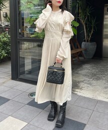 オリーブデオリーブ　サイドプリーツワンピース ANOTHER BRANCH OLIVE des ワンピース 「@reve.perle_セレクト