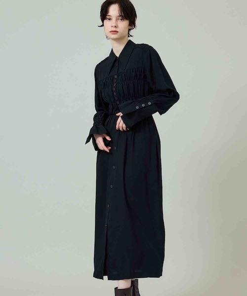 【極美品】アキラナカ　ライトコート　ワンピース　シャツワンピ AKIRANAKA/アキラナカ】別注 Juliette dress LGR/ジュリエット
