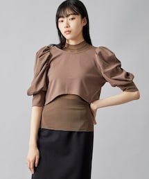Ameri（アメリ）の「3WAY VOLUME SLEEVE LAYERED TOP（ニット