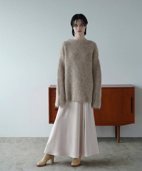 トップス CLANE BOAT NECK ALPACA OVER KNIT TOPS M CLANE（クラネ）の「BOAT NECK ALPACA OVER KNIT TOPS（ニット
