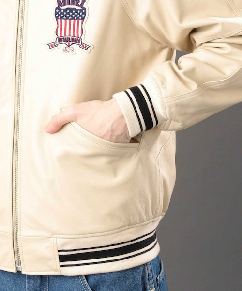 AVIREX(アヴィレックス)の「LIGHT SIGNATURE VARSITY JACKET / ライト シグネチャー ヴァーシティ ジャケット(ジャケット/アウター・ブラック/ブラック1/グリーン/オレンジ/エクリュ・M/L/XL/2XL)」の14枚目の写真