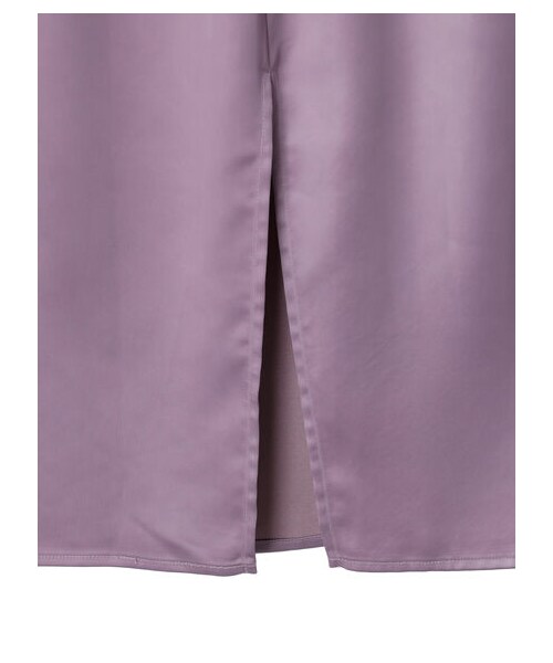 Green　Parks（グリーンパークス）の「サテンナロースカート（スカート・ブラック/グレーベージュ/パープル・F）」の11枚目の写真