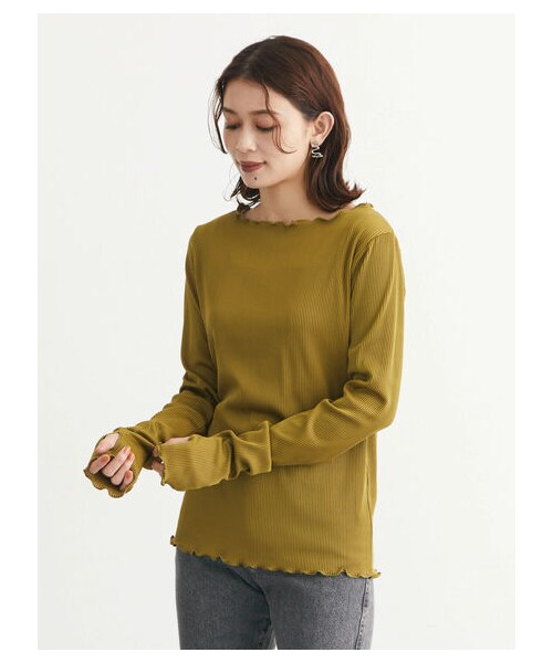 Green　Parks（グリーンパークス）の「・Petit Fleur プリーツプルオーバー（トップス・オフホワイト/チャコールグレー/ベージュ/カーキ・F）」の3枚目の写真