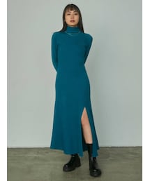 EMODA | ハイネックスリットニットロングワンピース(ワンピース)
