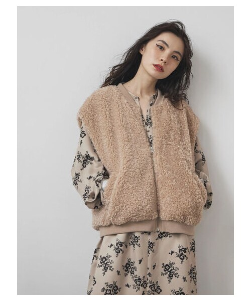 Green　Parks（グリーンパークス）の「【予約】■ESCAR タンショクフラワーptワンピース（ワンピース/ドレス・ブラック/ベージュ・F）」の8枚目の写真