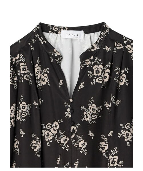 Green　Parks（グリーンパークス）の「【予約】■ESCAR タンショクフラワーptワンピース（ワンピース/ドレス・ブラック/ベージュ・F）」の19枚目の写真