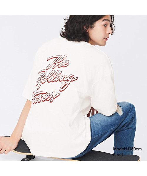 GU(ジーユー)の「ビッグT(5分袖) MUSIC(The Rolling Stones) 1(半袖・メンズ・GCL0000・GML002)」の1枚目の写真