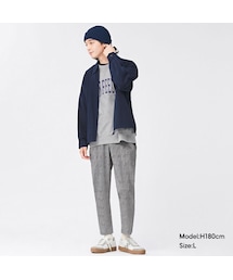 GU（ジーユー）の「イージーアンクルパンツ(チェック)（アンクルパンツ・クロップドパンツ・メンズ）」