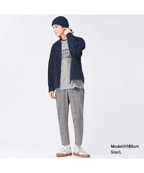 GU(ジーユー)の「イージーアンクルパンツ(チェック)(アンクルパンツ・クロップドパンツ・メンズ・GCL0808・GML008)」の1枚目の写真